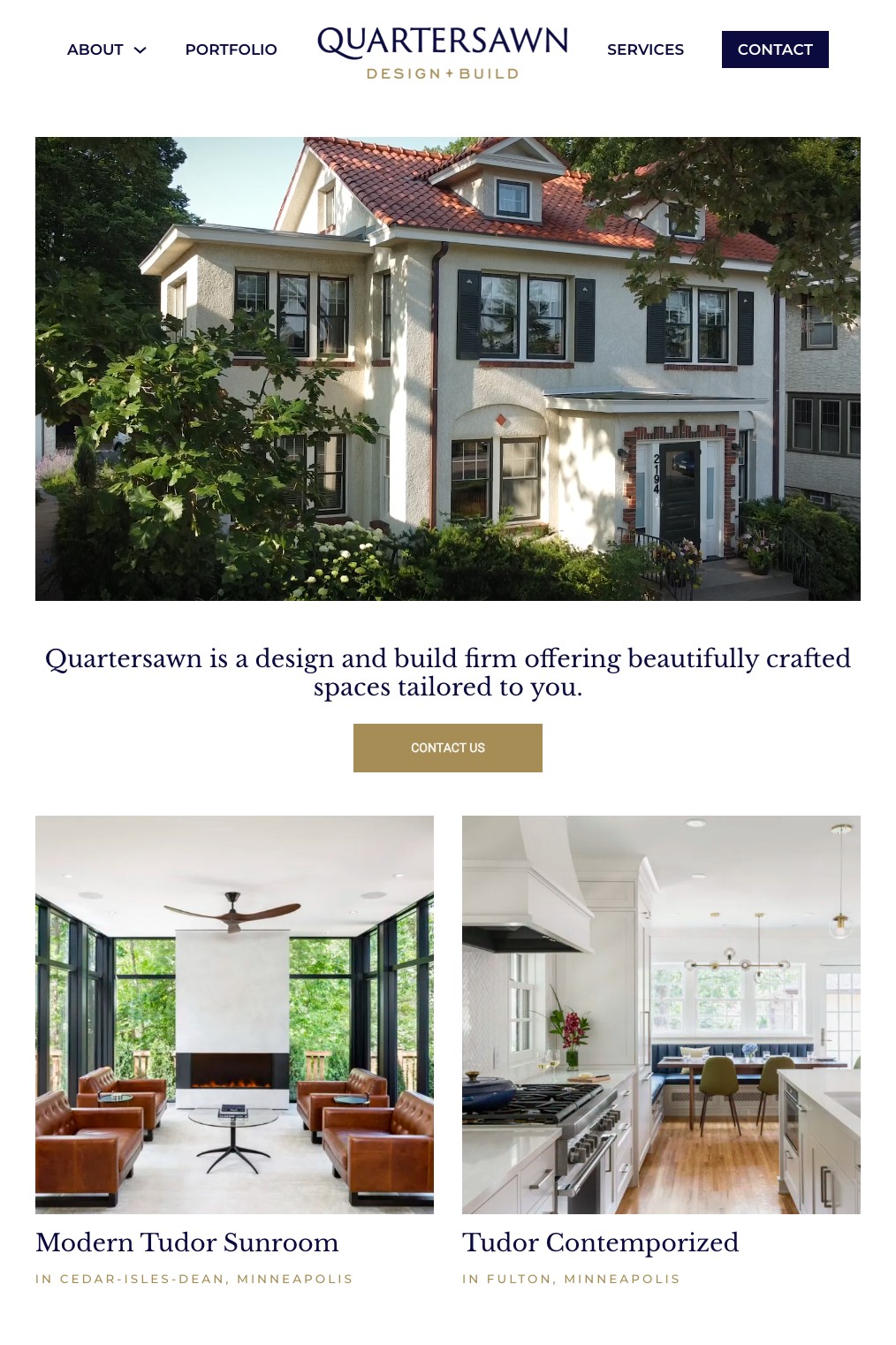 Quartersawn Design Build website