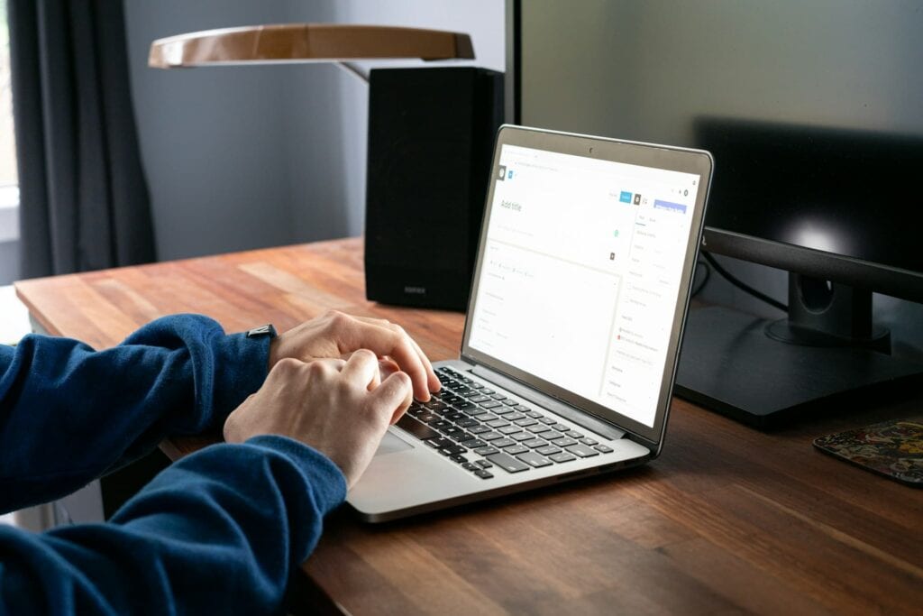 Business owner making changes to WordPress website