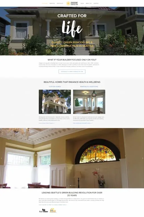 Sunshine Construction website